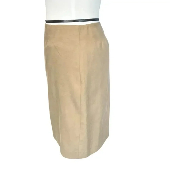 Caslon Knee Length Skirt Size 12 Medium Brown Shell 53% Silk 47% Cotton Work - Picture 2 of 11